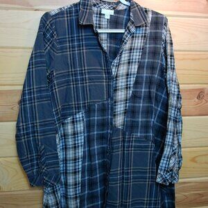 J. Jill Mixed Plaid Button Front Shirt – Women’s Size Medium